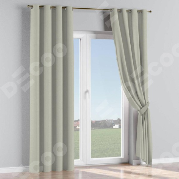 Комплект штор на люверсах лён димаут светло-серый