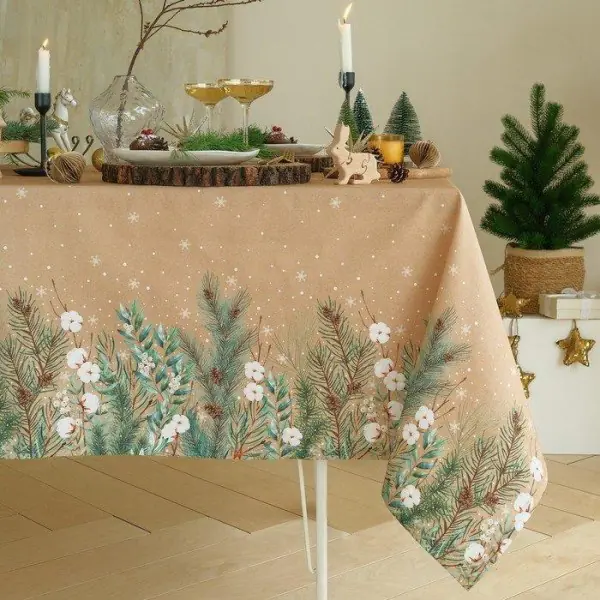 Скатерть новогодняя Этель «Новый год: Fir branches» 144х110см, 100%хл, 190г/м2