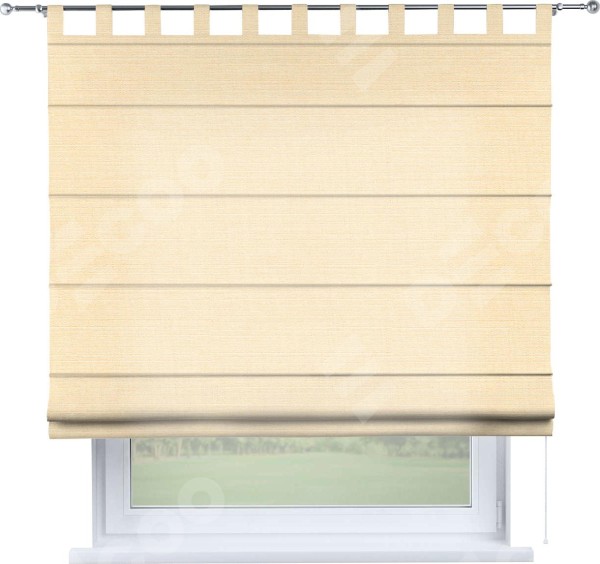 Римская штора на петлях «Кортин», выполнена  в ткани лён, цвет бежевый