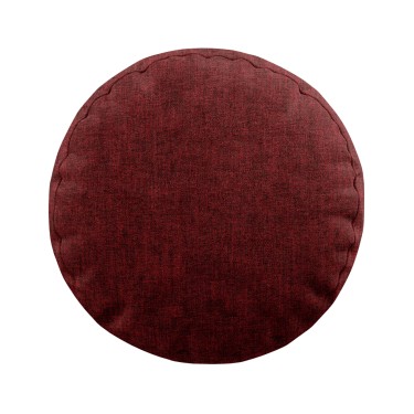 Подушка круглая Cortin лён кашемир бордовый