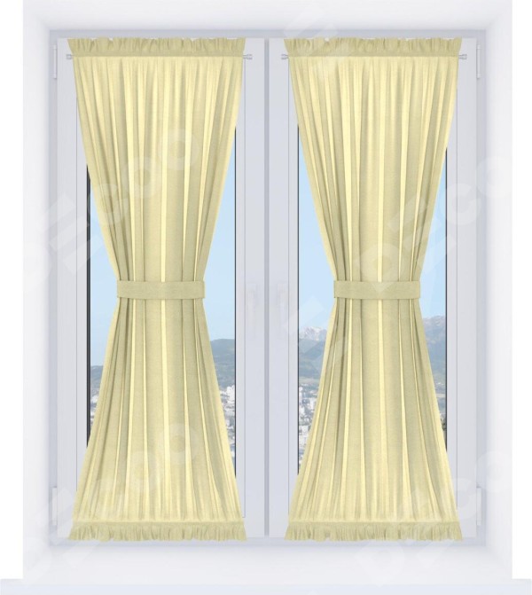 Штора песочные часы «Кортин» софт однотонный молочный