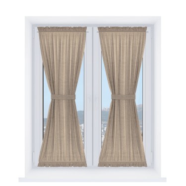 Штора песочные часы «Кортин» лён кашемир коричневый