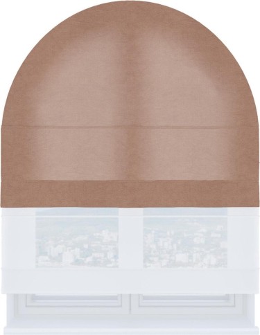 Римская штора «Кортин» день-ночь для арочного проёма, ткань вельвет брусничный джем