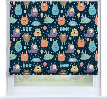 Римская штора «Кортин» на створку «Звёздные страшилки»