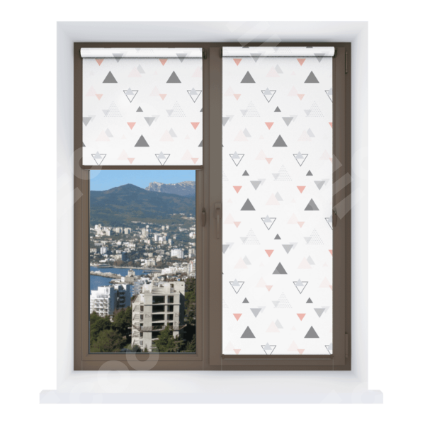 Рулонная штора Мини с принтом Дождь из треугольников