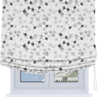 Римская штора Soft с мягкими складками, «Дымчатые листочки»