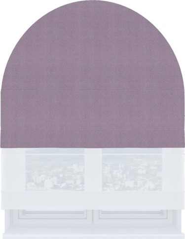 Римская штора «Кортин» день-ночь для арочного проёма, блэкаут однотонный светло-сиреневый