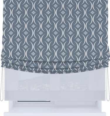 Римская штора «Кортин», день-ночь с мягкими складками, «Воздушный узор серый»