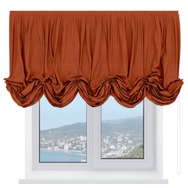 Штора «Кортин», ткань вельвет терракотовый