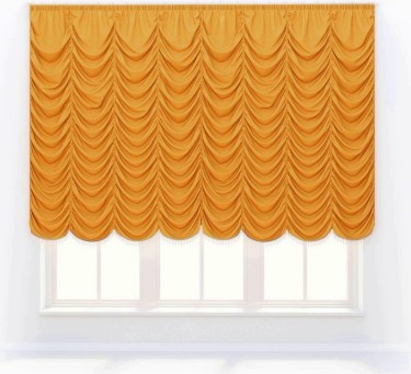 Французская штора «Кортин», вельвет желтый