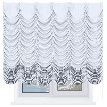 Французская штора «Кортин», вельвет белоснежный