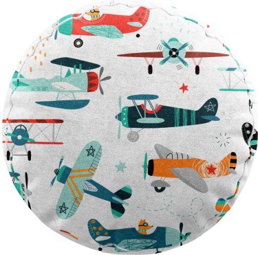Подушка круглая Cortin «Самолёты и пилоты»