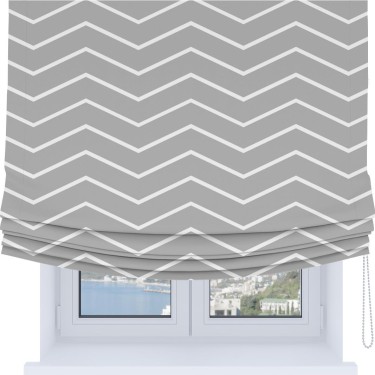 Римская штора Soft с мягкими складками, «Серый зигзаг»