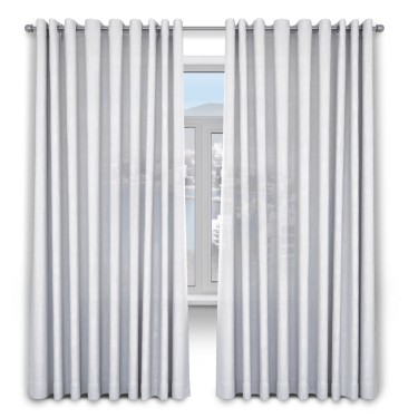 Шторы на люверсах ткань вельвет дымчато-белый