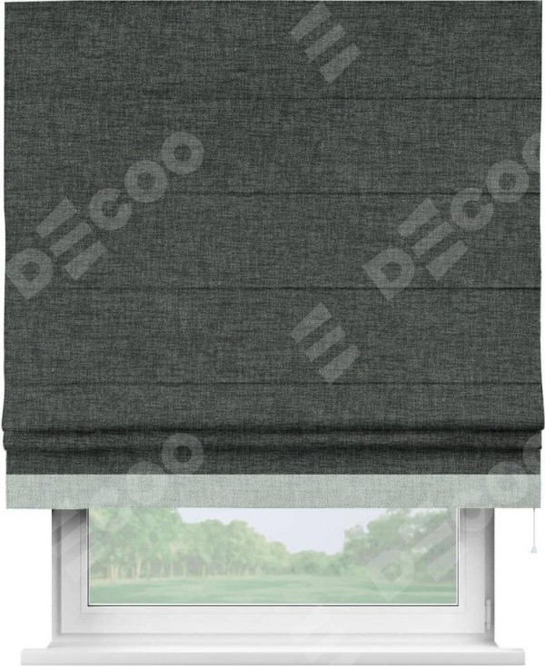 Римская штора с кантом Джестер, для проема, рогожка димаут, графит