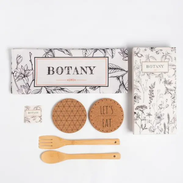Набор подарочный Botany: полотенце, подставки, кухонная ложка, кухонная лопатка