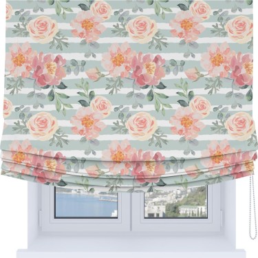Римская штора Soft с мягкими складками, «Розы акварель»