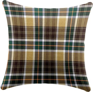 Подушка квадратная Cortin «Бежево-зелёная клетка»