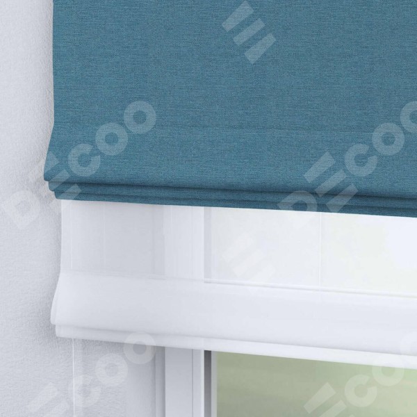 Римская штора «Кортин»,  лён голубой