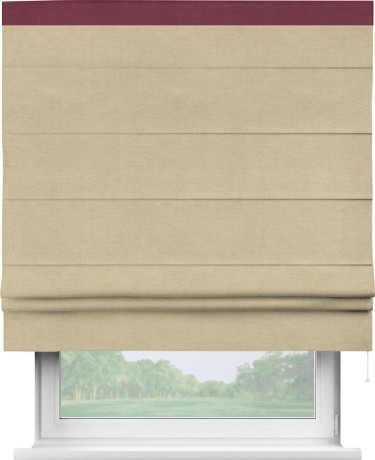 Римская штора «Кортин» с кантом Кинг, для проема, ткань вельвет бежевый