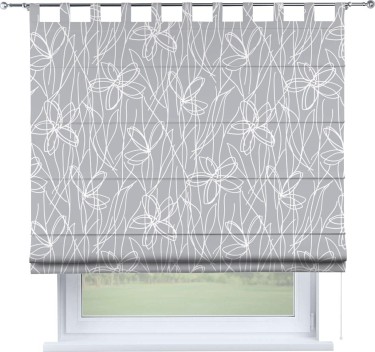 Римская штора на петлях «Нарисованные цветы»