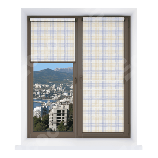 Рулонная штора Мини с принтом Клетки кантри