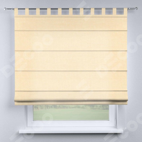 Римская штора на петлях «Кортин», выполнена  в ткани лён, цвет бежевый