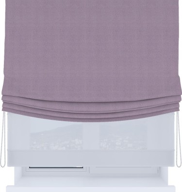 Римская штора «Кортин», день-ночь с мягкими складками, блэкаут однотонный светло-сиреневый