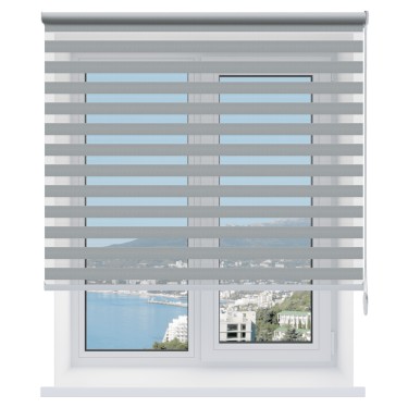 Рулонная штора День-ночь Metalic серебро