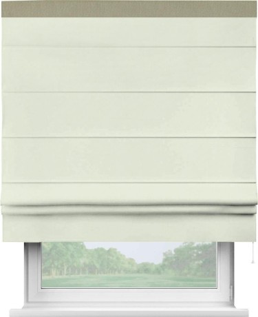 Римская штора «Кортин» для проема, канвас сливочный, с кантом Кинг