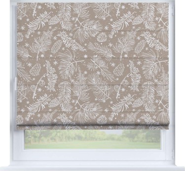 Римская штора «Кортин» на створку «Заснеженный лес»