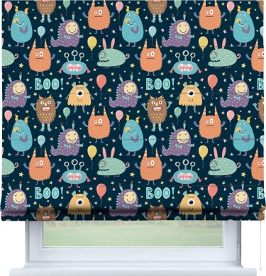 Римская штора «Кортин» для проема «Звёздные страшилки»