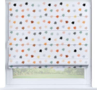 Римская штора «Кортин» на створку «Разноцветные звёзды»