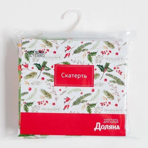 Скатерть Доляна «Праздничный узор» 145х180 см, 100% п/э