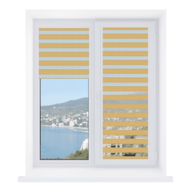 Рулонная штора День-ночь Уни 2 Basic карамель New, размеры от 20 до 120 см