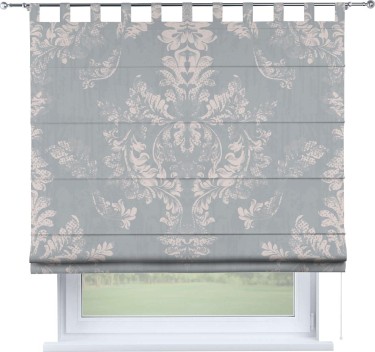 Римская штора на петлях «Винтажный узор серый»