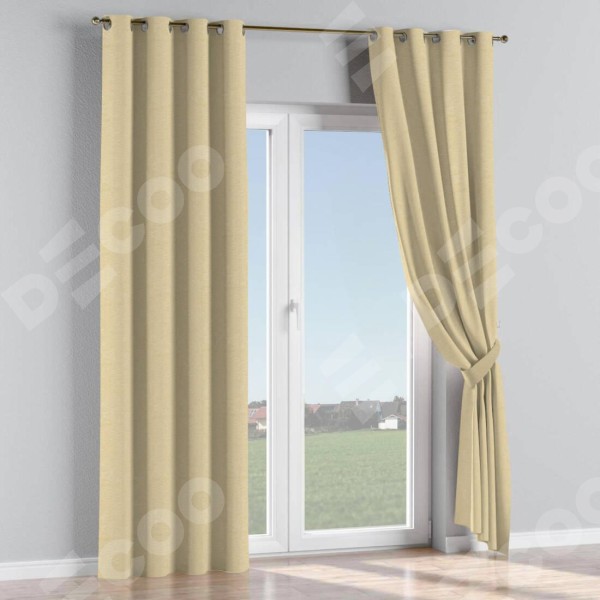 Комплект штор на люверсах софт однотонный светло-бежевый