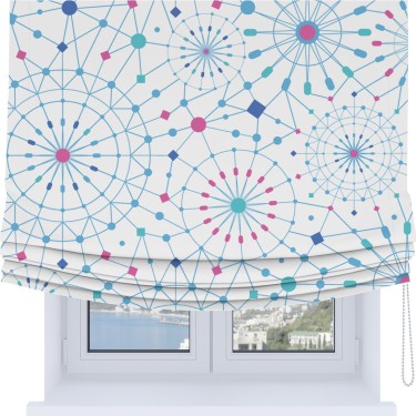 Римская штора Soft с мягкими складками, «Круги и линии»