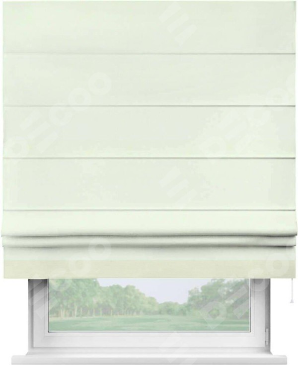 Римская штора «Кортин» с кантом Джестер, для проема, ткань вельвет кремовый