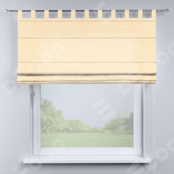 Римская штора на петлях «Кортин», выполнена  в ткани лён, цвет бежевый