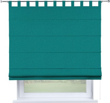 Римская штора на петлях лён димаут, тёмно-бирюзовый