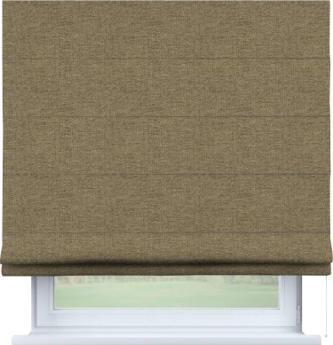 Римская штора «Кортин» для проема, стиф димаут тёмно-бежевый