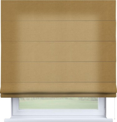 Римская штора «Кортин» для проема, ткань вельвет горчица