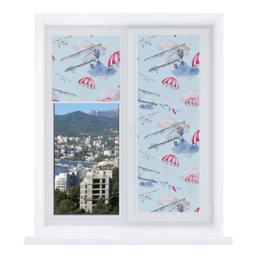 Рулонная штора Уни 2 с принтом Самолет