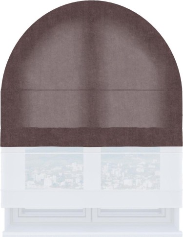 Римская штора «Кортин», канвас махагон, день-ночь для арочного проёма