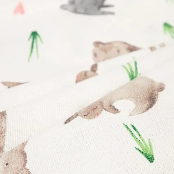 Скатерть пасхальная, Доляна Fluffy bunnies 180х144 см, 100% хлопок, 164 г/м2