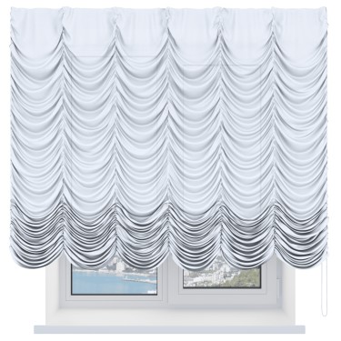 Французская штора «Кортин», ткань лён белый