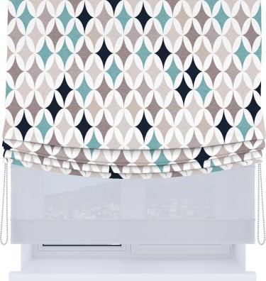 Римская штора «Кортин», день-ночь с мягкими складками, «Орнамент кристалл»