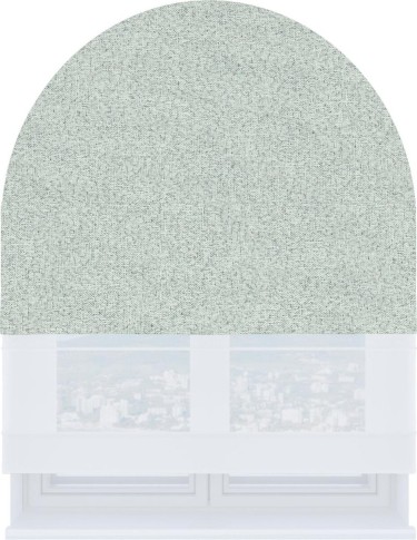 Римская штора «Кортин» день-ночь для арочного проёма, лён блэкаут белый