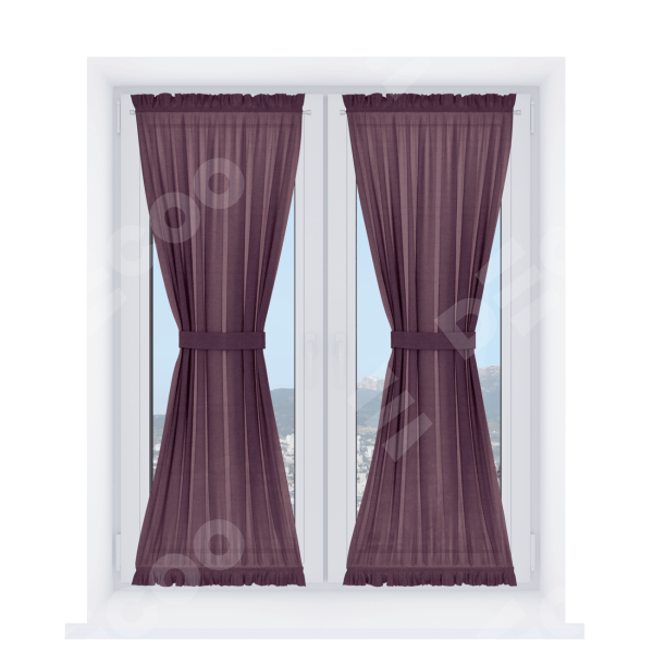 Штора песочные часы «Кортин», ткань лён фиолетовый